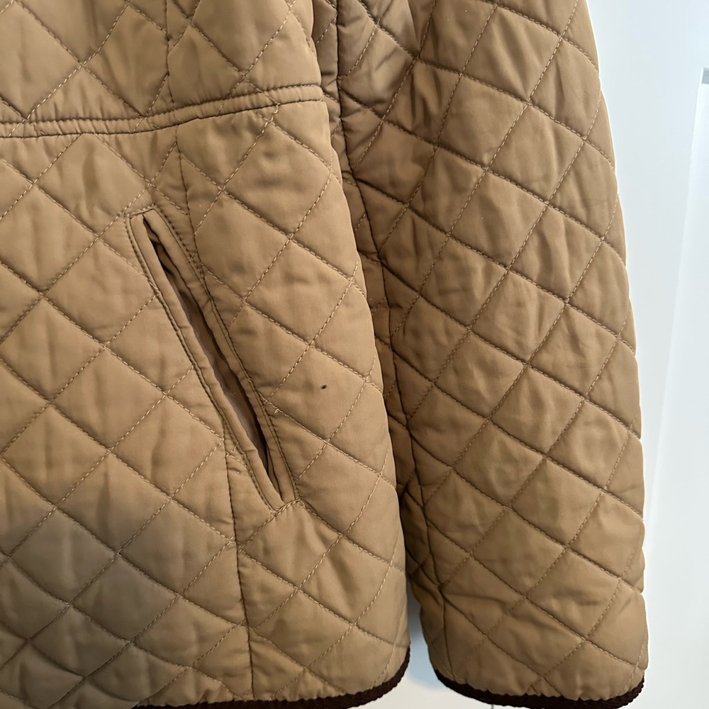 Ralph Lauren Quilted Faux Shearling Collar Jacket in Classic Camel XL - Picture 4 of 5